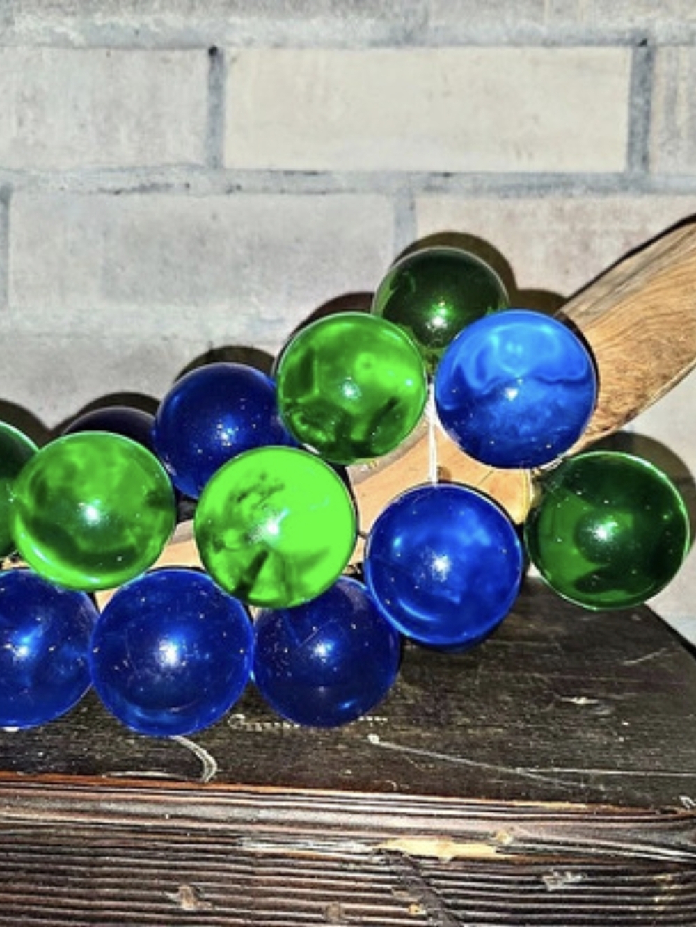 Blue & Green Glass Grape Decor